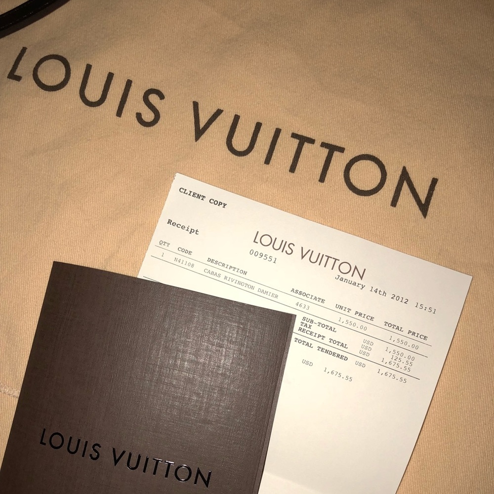 Authentic Louis Vuitton Cabas Rivington in Damier
